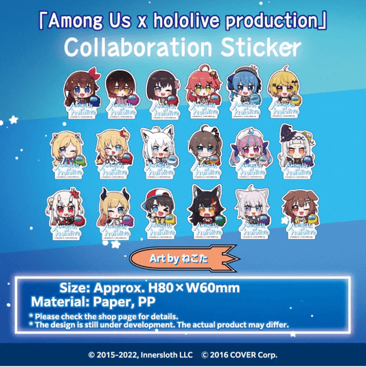 "Among Us x hololive production" Collaboration Stickers - hololive Gen 0 & Gen 1 & Gen 2 & Gamers - TinyTokyoToys