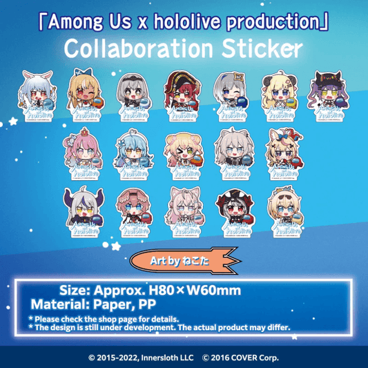 "Among Us x hololive production" Collaboration Stickers - hololive Gen3 & Gen 4 & Gen 5 & holoX - TinyTokyoToys